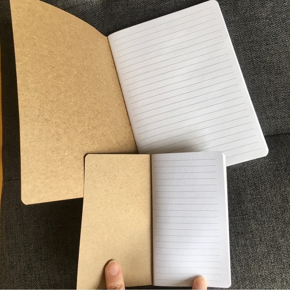 Set/2 Moon Phases Kraft Lined Notebooks, Tan, Black - Picture 4 of 16